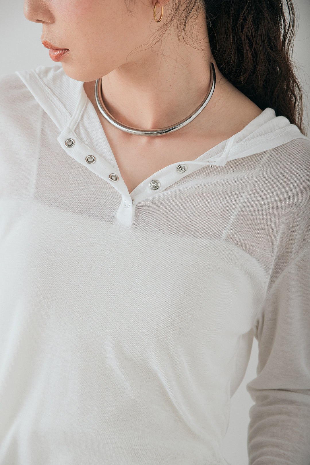 [SET]オーバーデニムジャケット+ウエストクロスデニムタイトスカート+シアーリブフーディプルオーバー(3set)