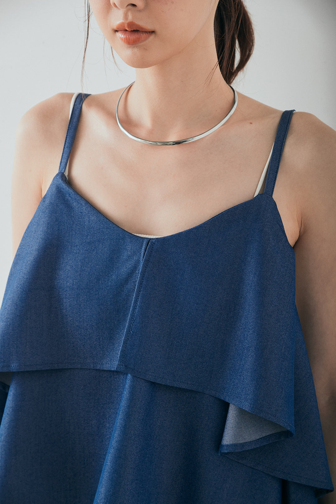 デニムライクツイルティアードキャミソール