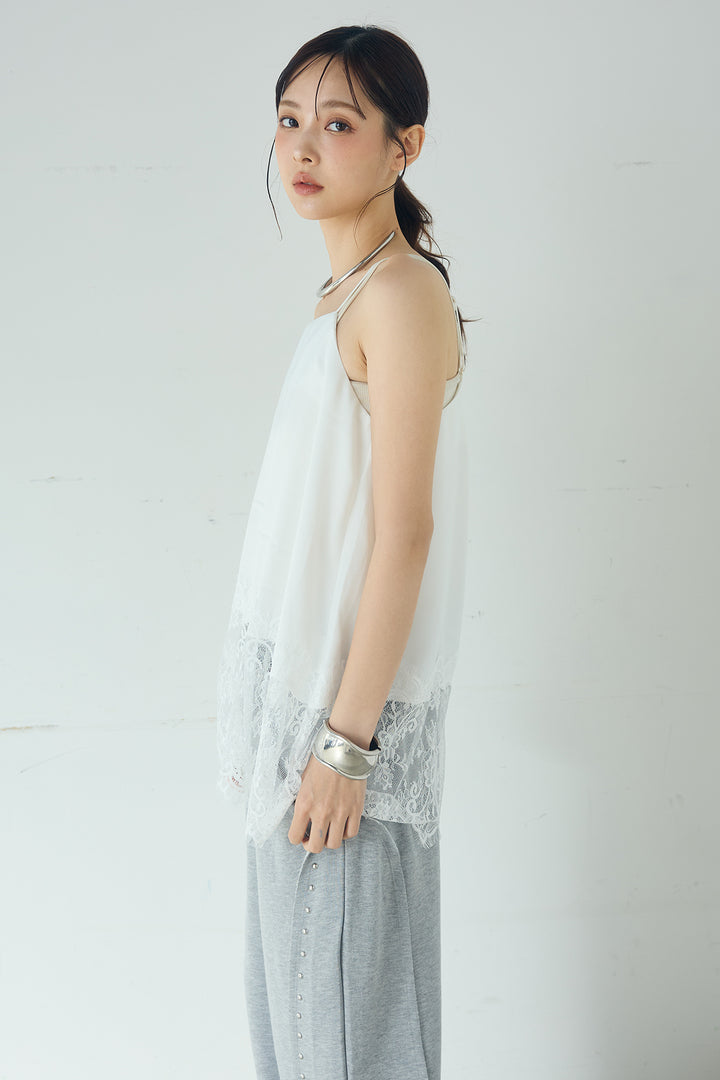 裾レースキャミソール