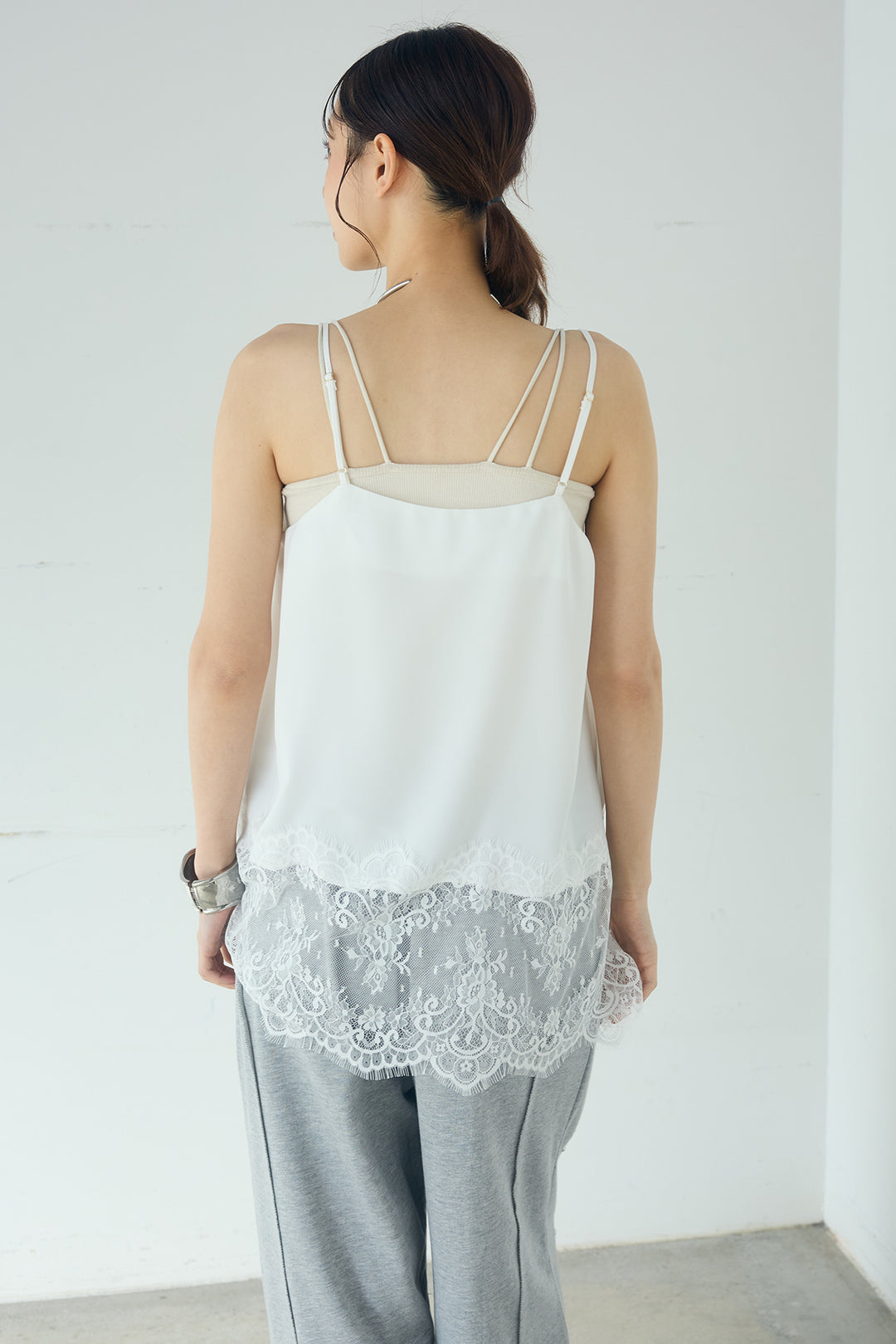 裾レースキャミソール