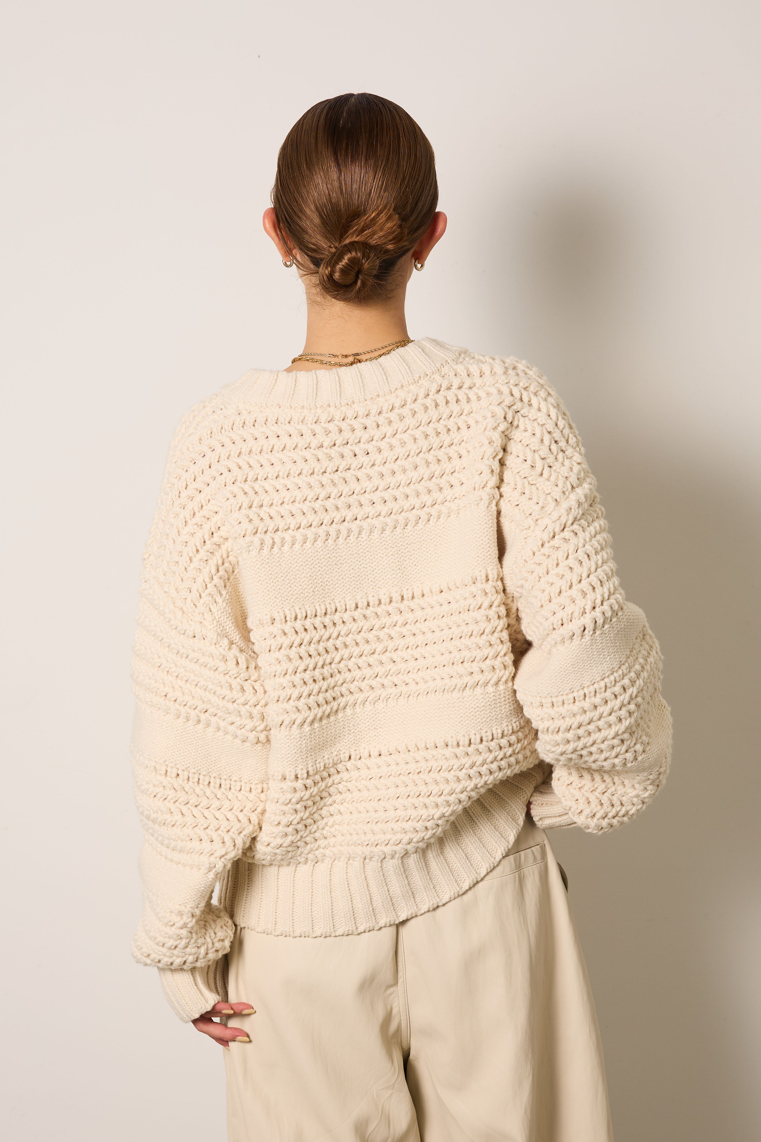 ライン編みダブルジップニットカーディガン – ESICA