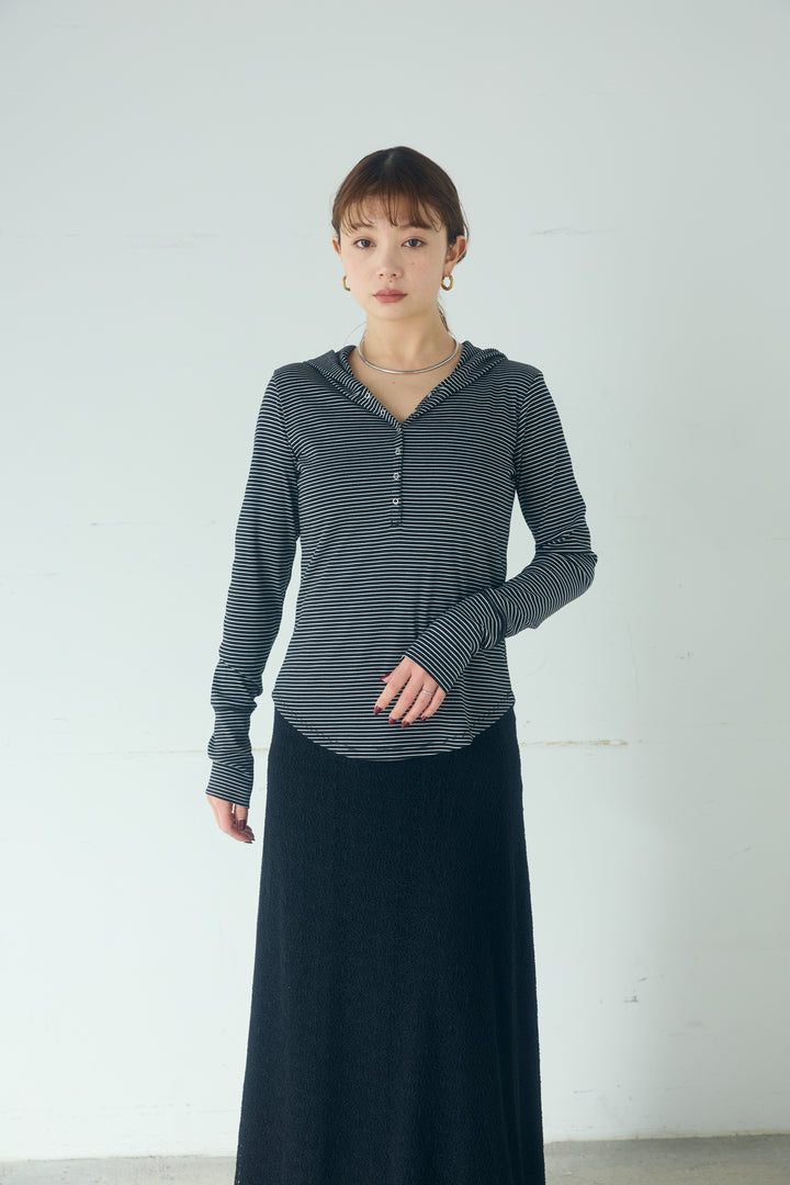 [SET]マルチ切り替えドルマンブルゾン+ランダムタックデザインワイドパンツ+ボーダーフーディーロンT(3set)