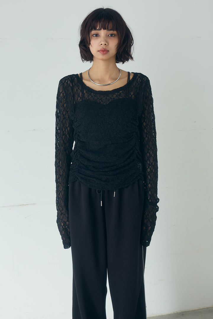 レース刺繍ギャザーインナー