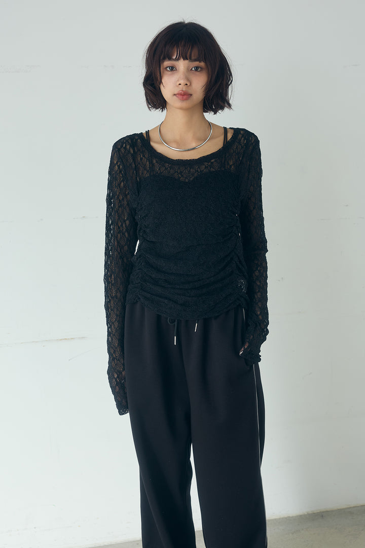 レース刺繍ギャザーインナー