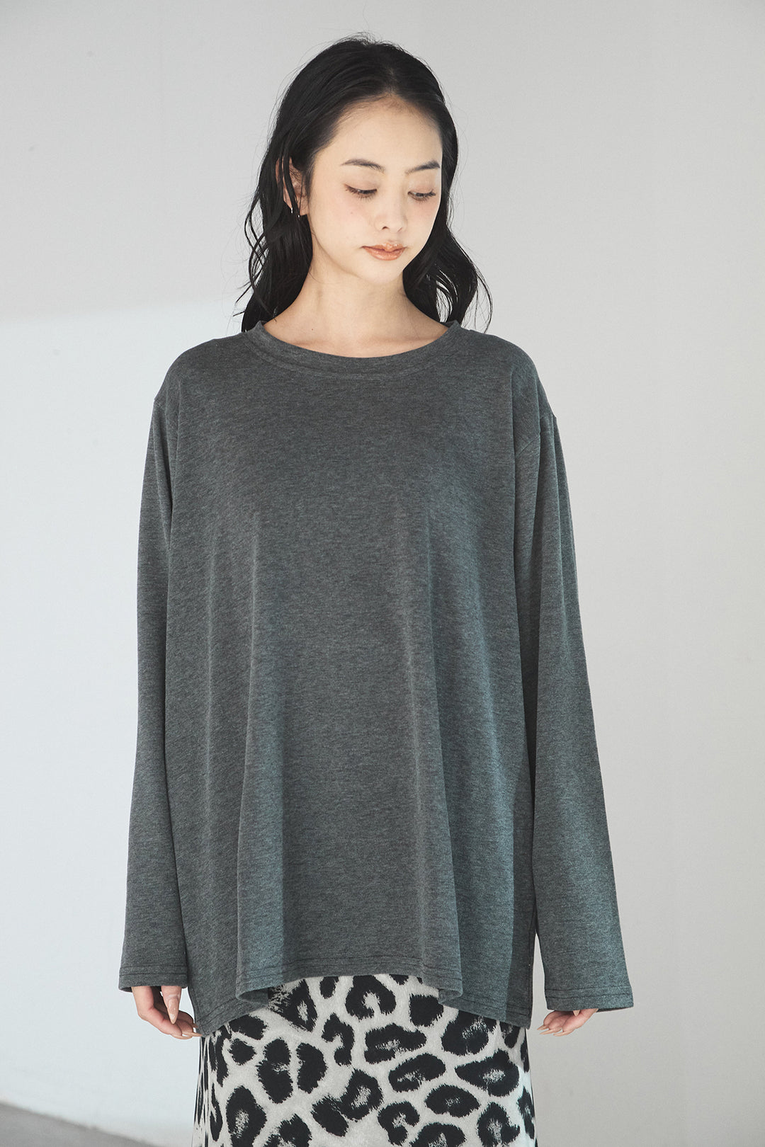 [SET]ルーズシルエットダブルテーラードジャケット+ストレッチロングTシャツ(2set)