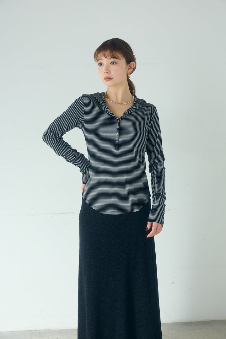 [SET]マルチ切り替えドルマンブルゾン+ランダムタックデザインワイドパンツ+ボーダーフーディーロンT(3set)