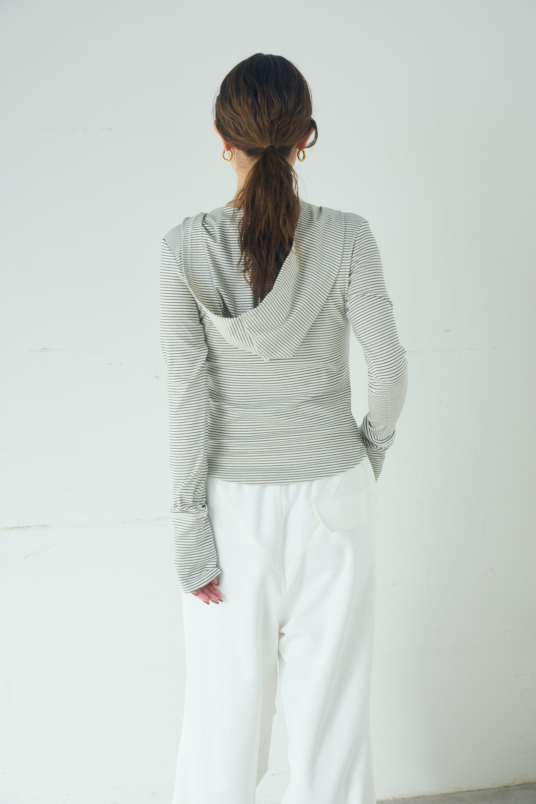 [SET]マルチ切り替えドルマンブルゾン+メッシュ刺繍ロングスカート+ボーダーフーディーロンT(3set)