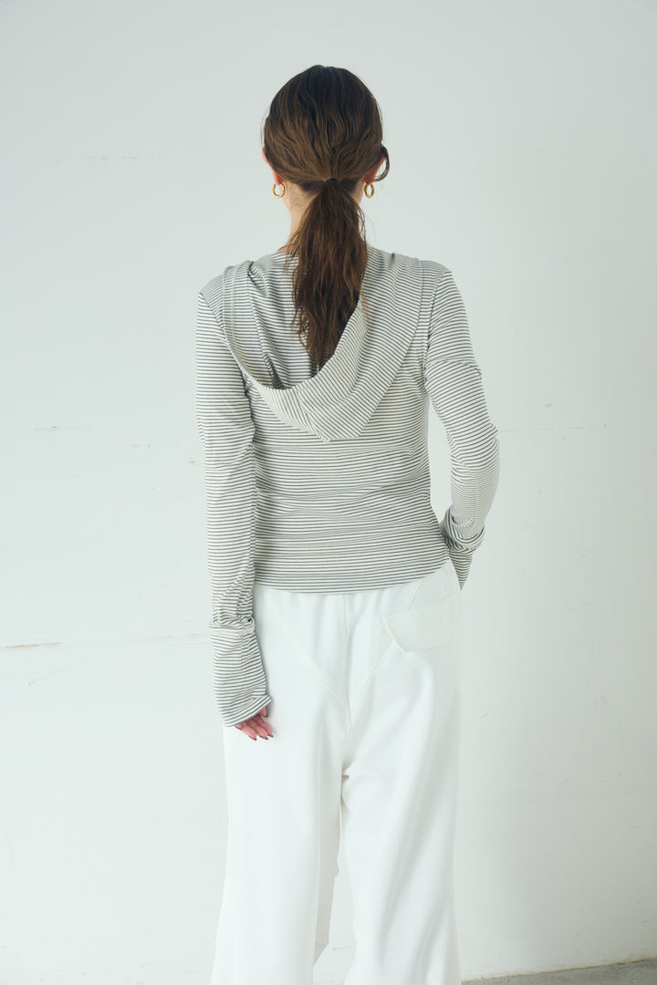 [SET]マルチ切り替えドルマンブルゾン+メッシュ刺繍ロングスカート+ボーダーフーディーロンT(3set)