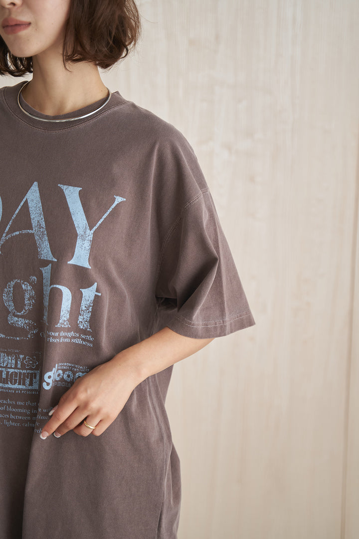 ピグメント加工ビッグロゴプリント半袖Tシャツ