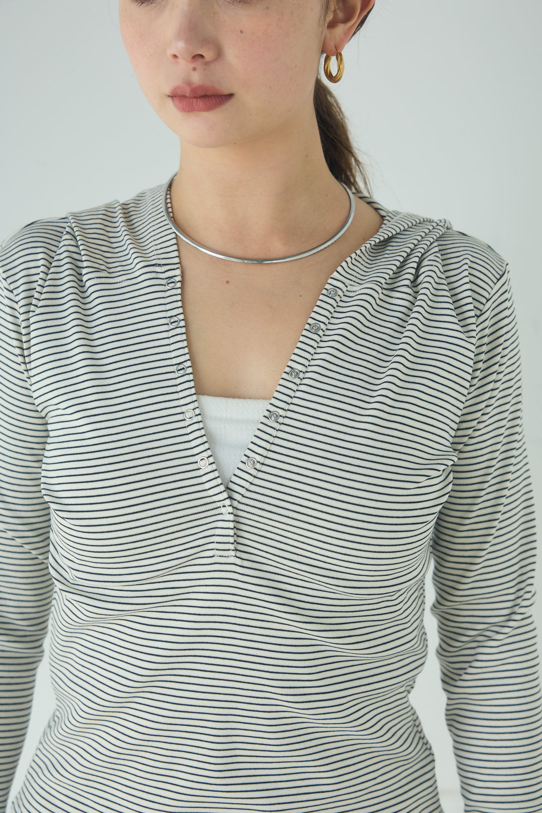 [SET]マルチ切り替えドルマンブルゾン+メッシュ刺繍ロングスカート+ボーダーフーディーロンT(3set)