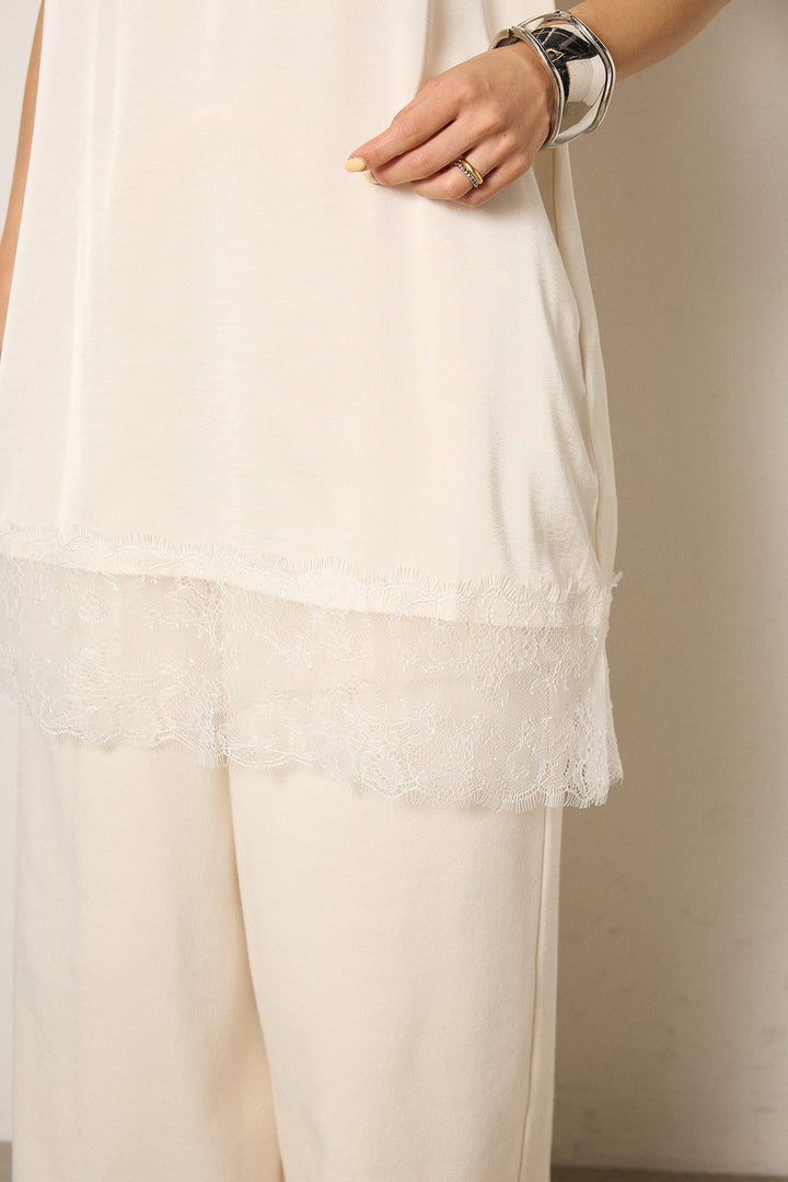 レース切り替えキャミソール