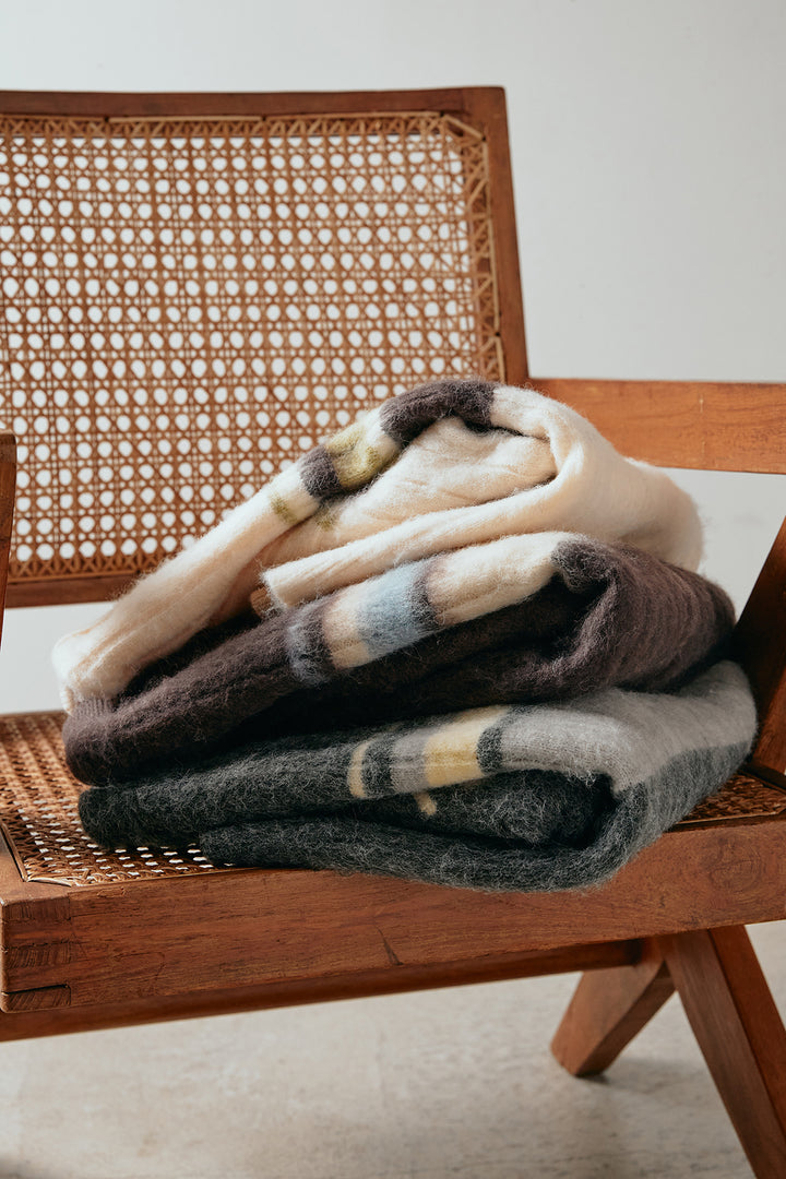 アルパカタッチボーダーポロニット/チャコール