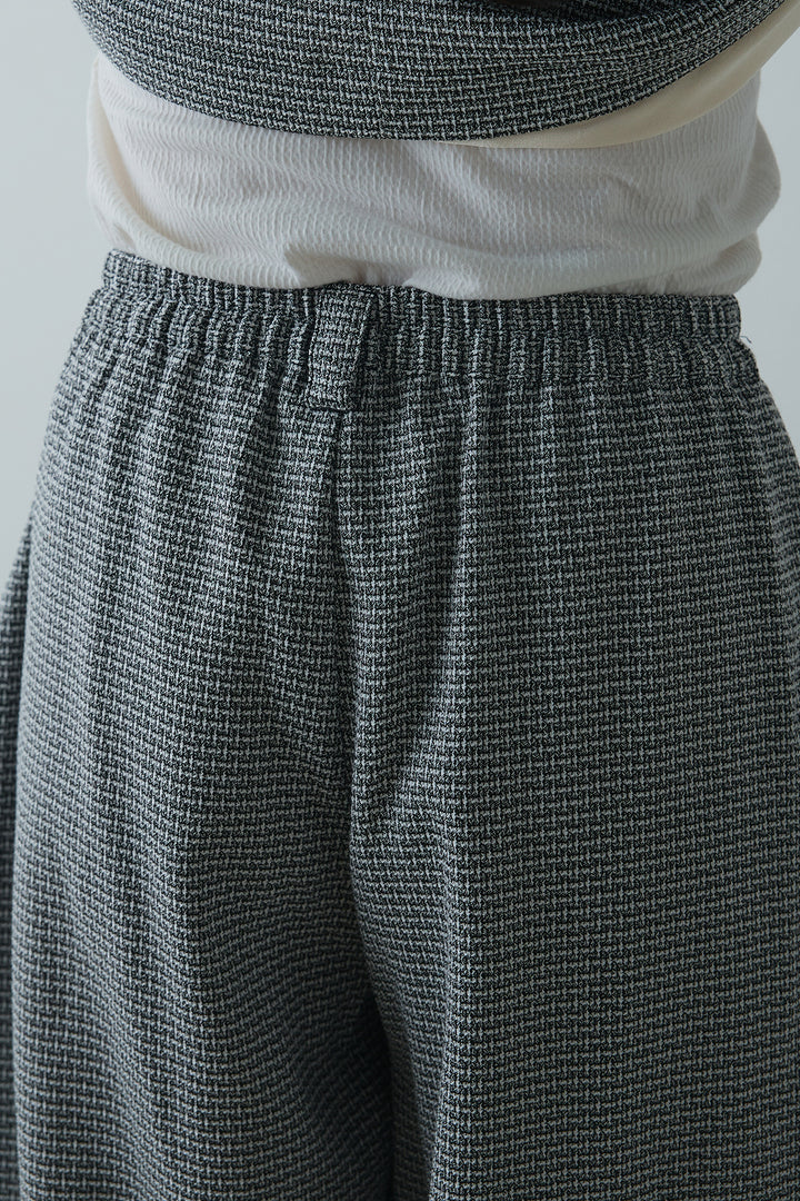 [SET]ノースリーブニットトップス+ツイードタックパンツ(2set)