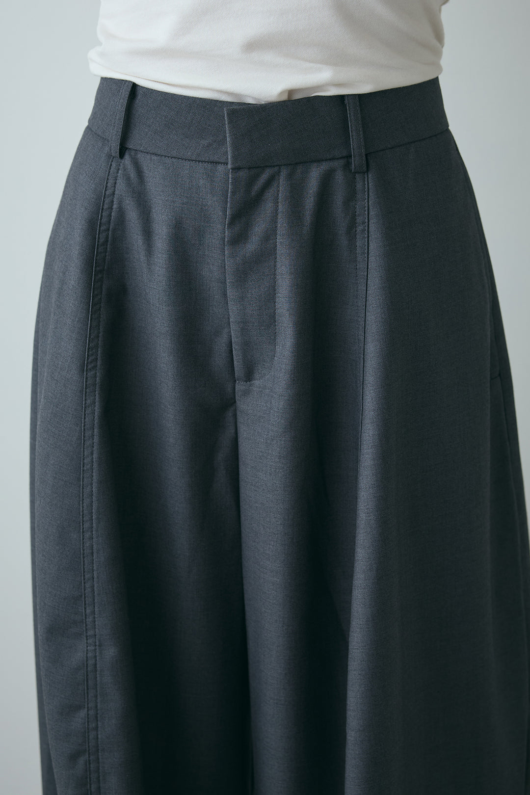 [SET]ノースリーブ紐垂らしシャツ+ビッグシルエットワイドパンツ(2set)