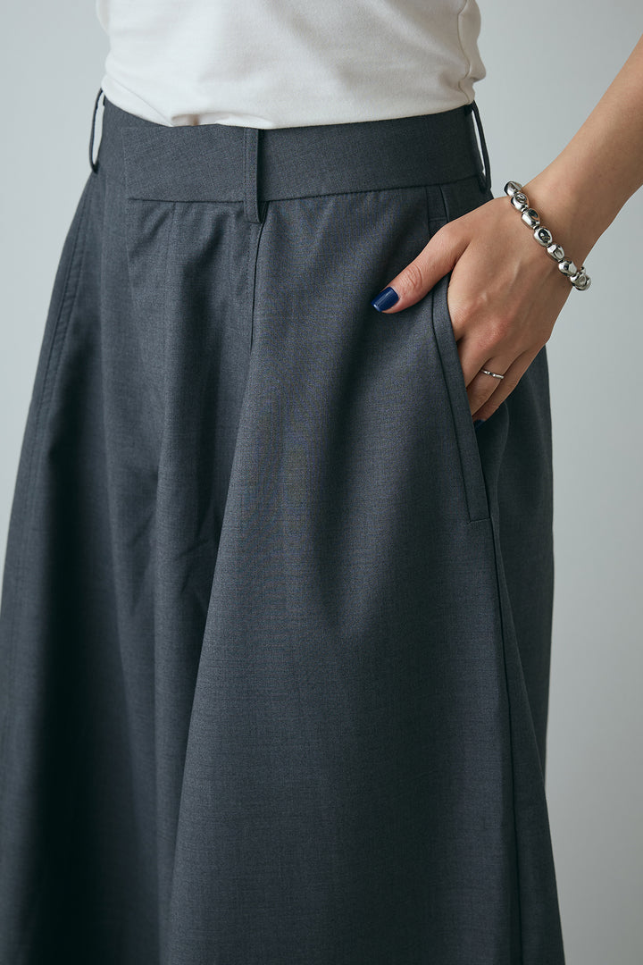 [SET]ノースリーブ紐垂らしシャツ+ビッグシルエットワイドパンツ(2set)