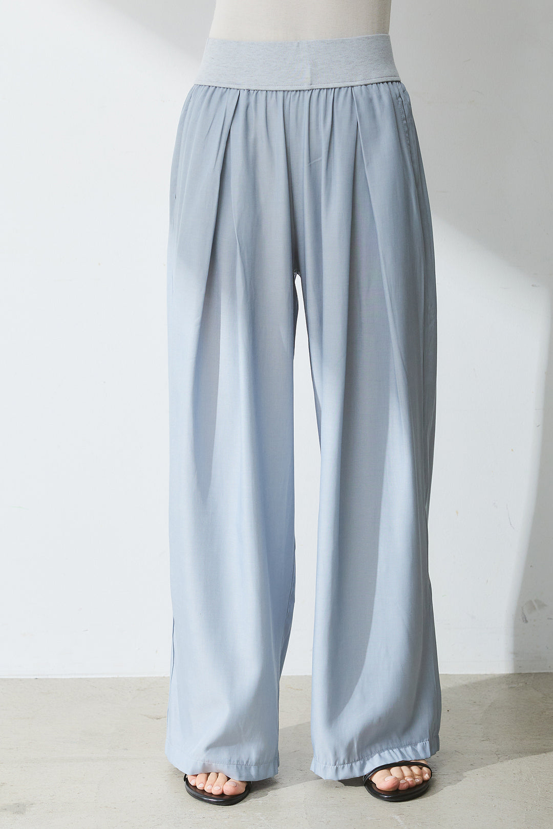 [SET]カットワークレースノースリーブ+ウエストゴムワイドパンツ(2set)