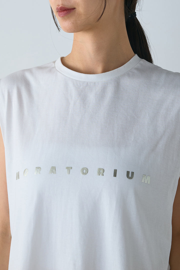 [SET]ダブルジップポケットベスト+ミニ箔ロゴプリントフレンチTシャツ(2set)