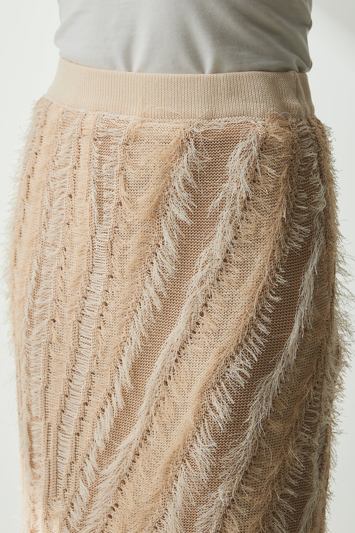 Drawer 184,新品RESORT13Gジャカードフリンジニットジレ