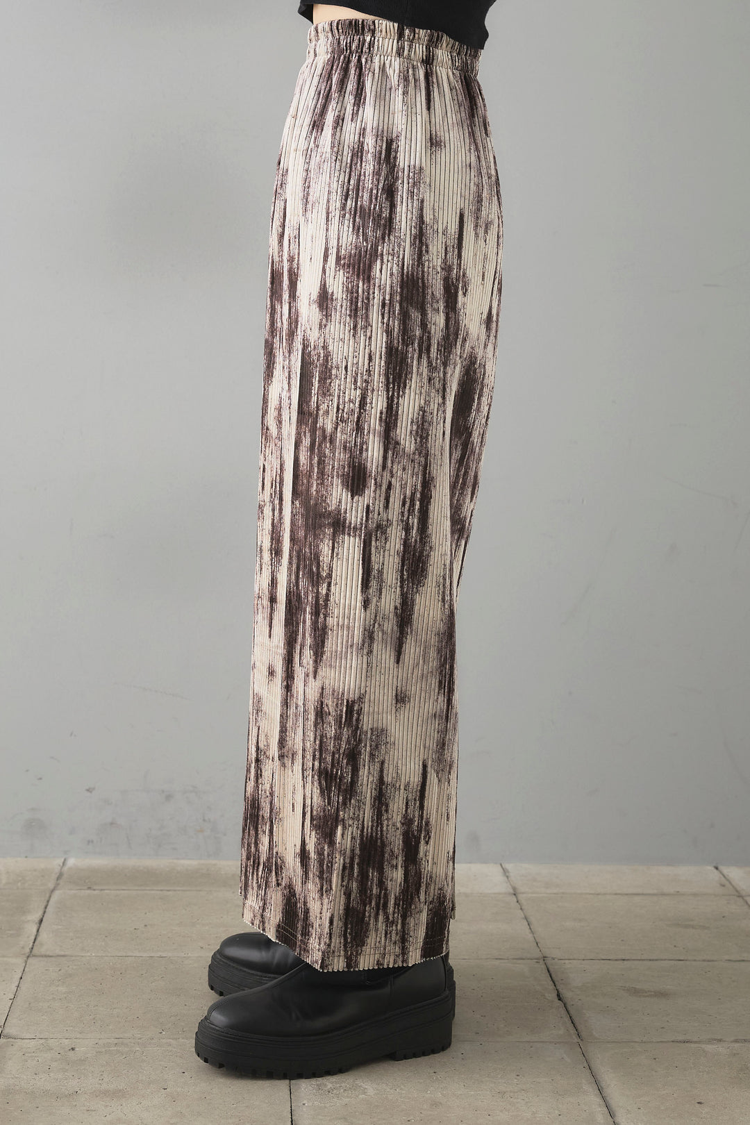 【即納】スモークニュアンス柄プリーツスカート