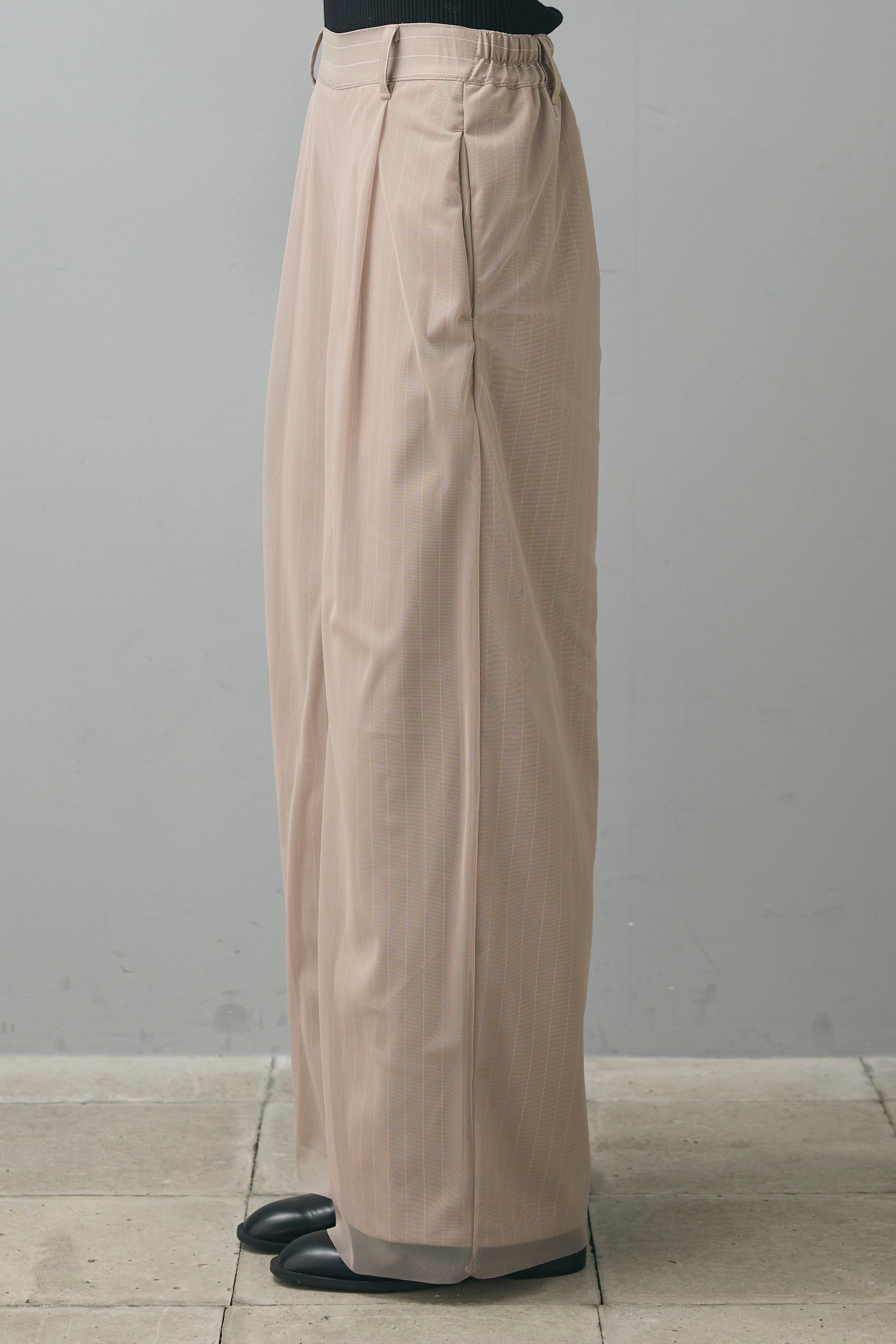 ピンストライプチュールレイヤードパンツ – ESICA