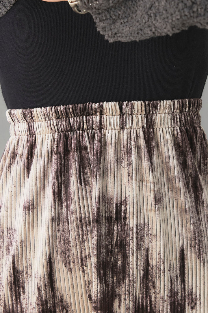 【即納】スモークニュアンス柄プリーツスカート