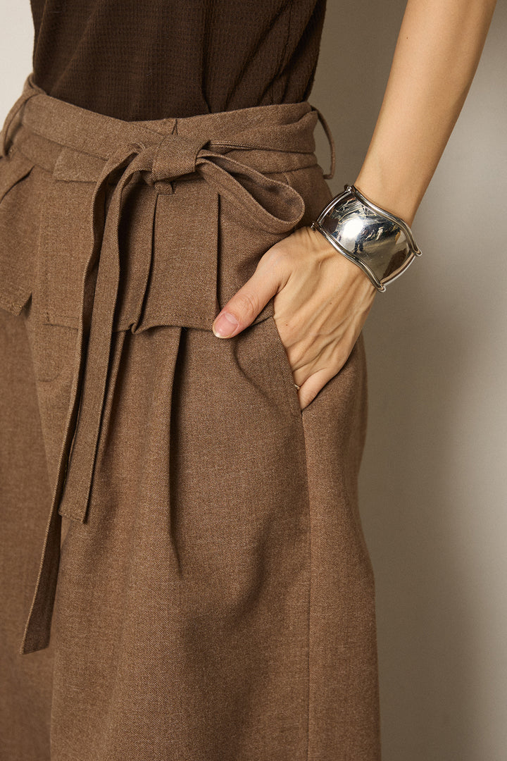 ウエストデザインワイドスラックス