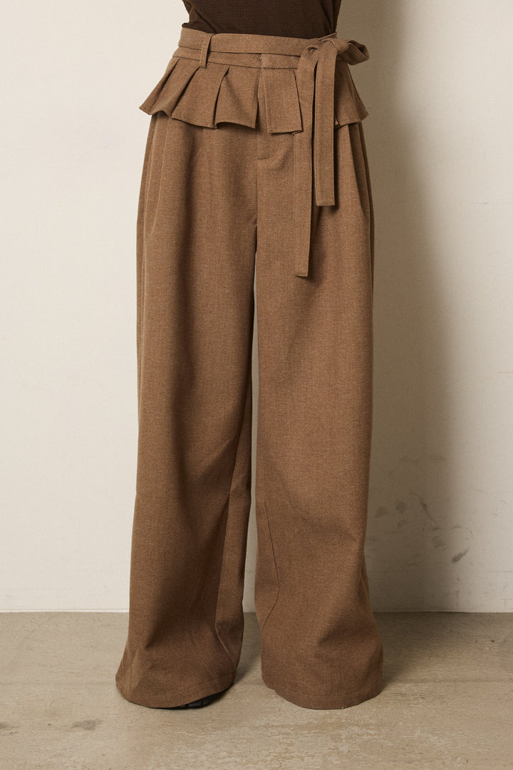 ウエストデザインワイドスラックス