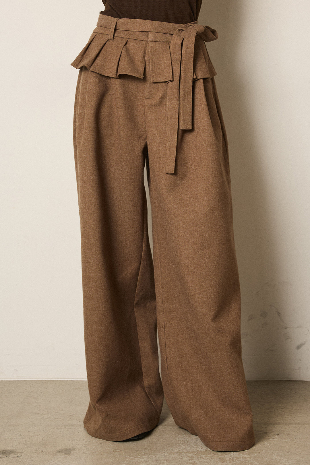 ウエストデザインワイドスラックス