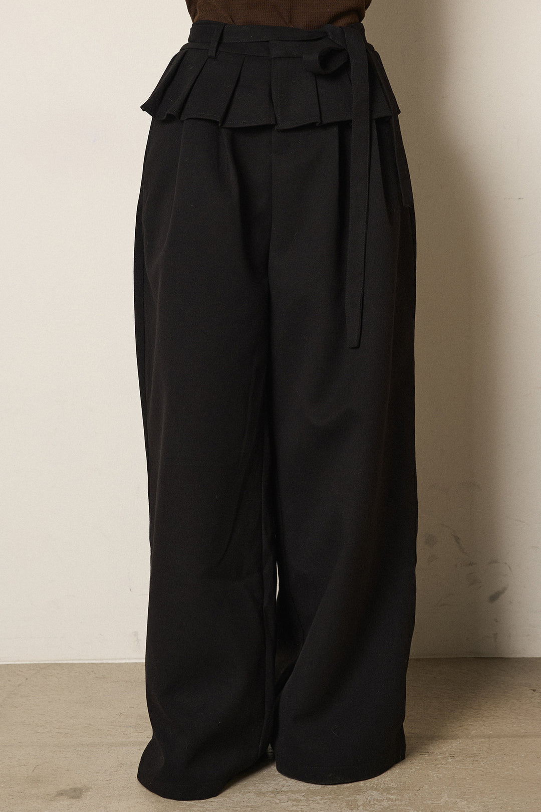 ウエストデザインワイドスラックス