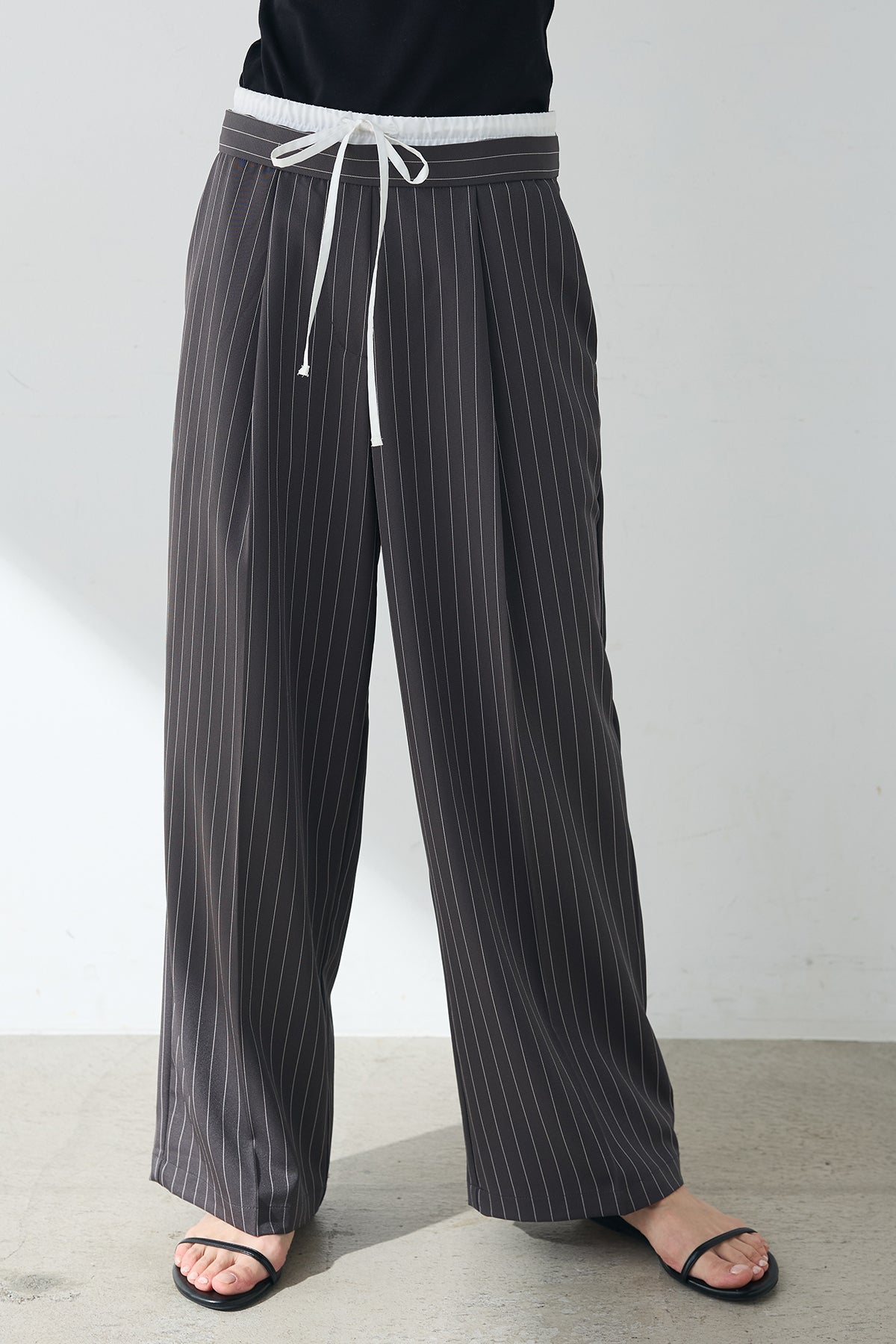 ピンストライプダブルウエストパンツ – ESICA