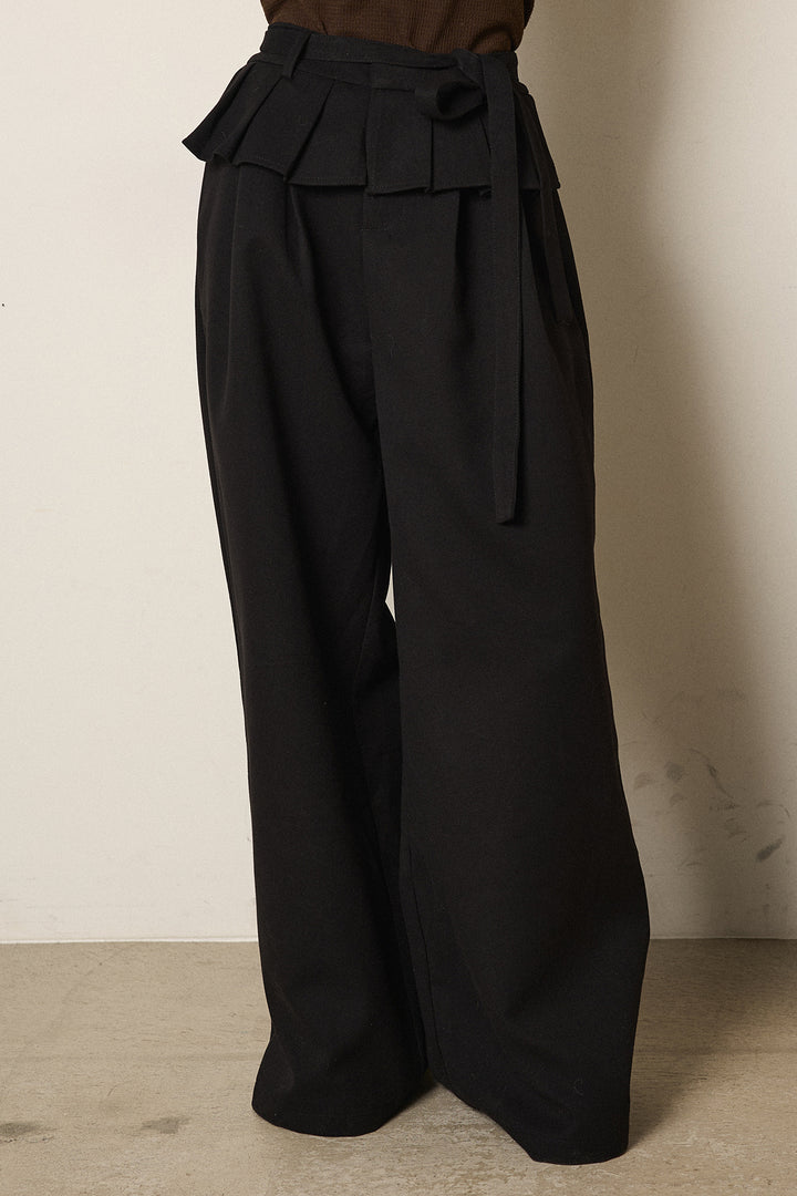 ウエストデザインワイドスラックス