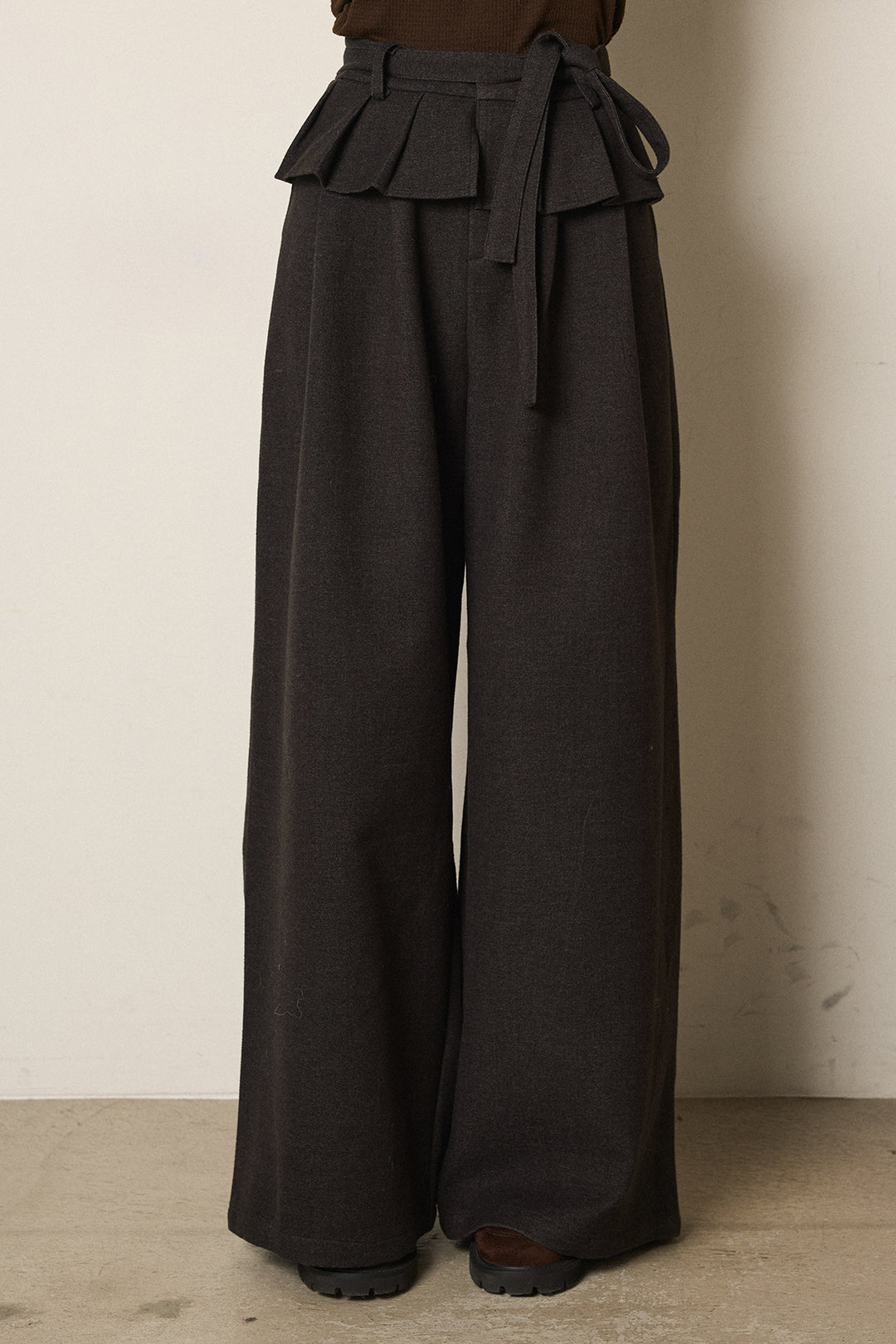 ウエストデザインワイドスラックス