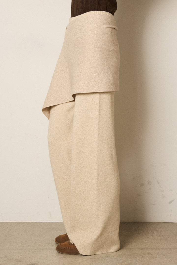 ウエスト巻きニットパンツ