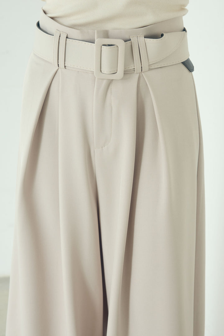 [SET]モチーフ付きシアーブルゾン+ベルト付きツータックワイドパンツ(2set)