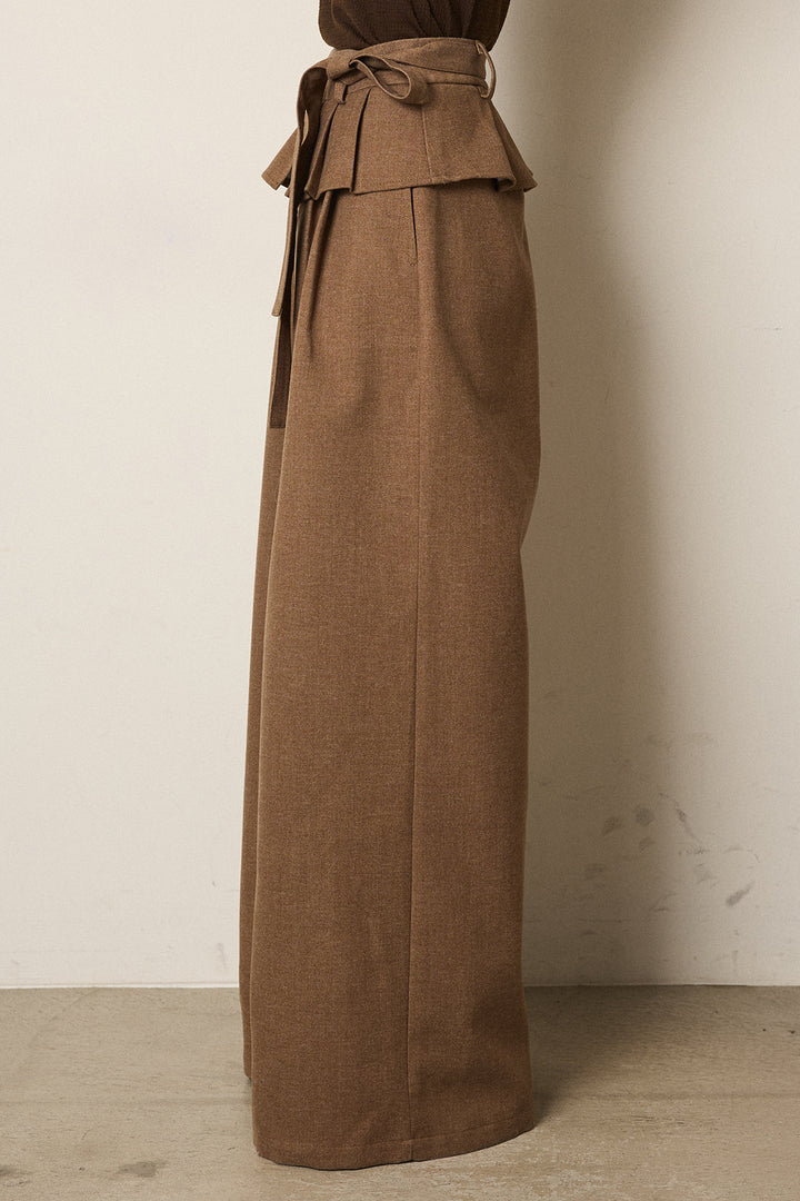 ウエストデザインワイドスラックス