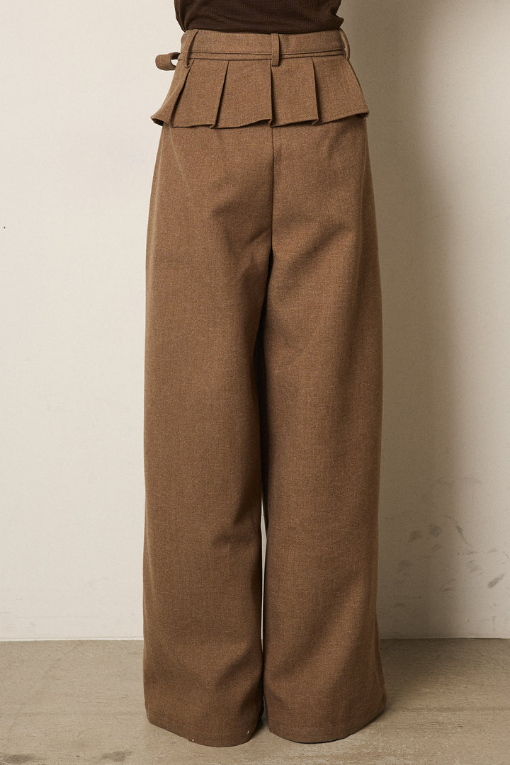 ウエストデザインワイドスラックス