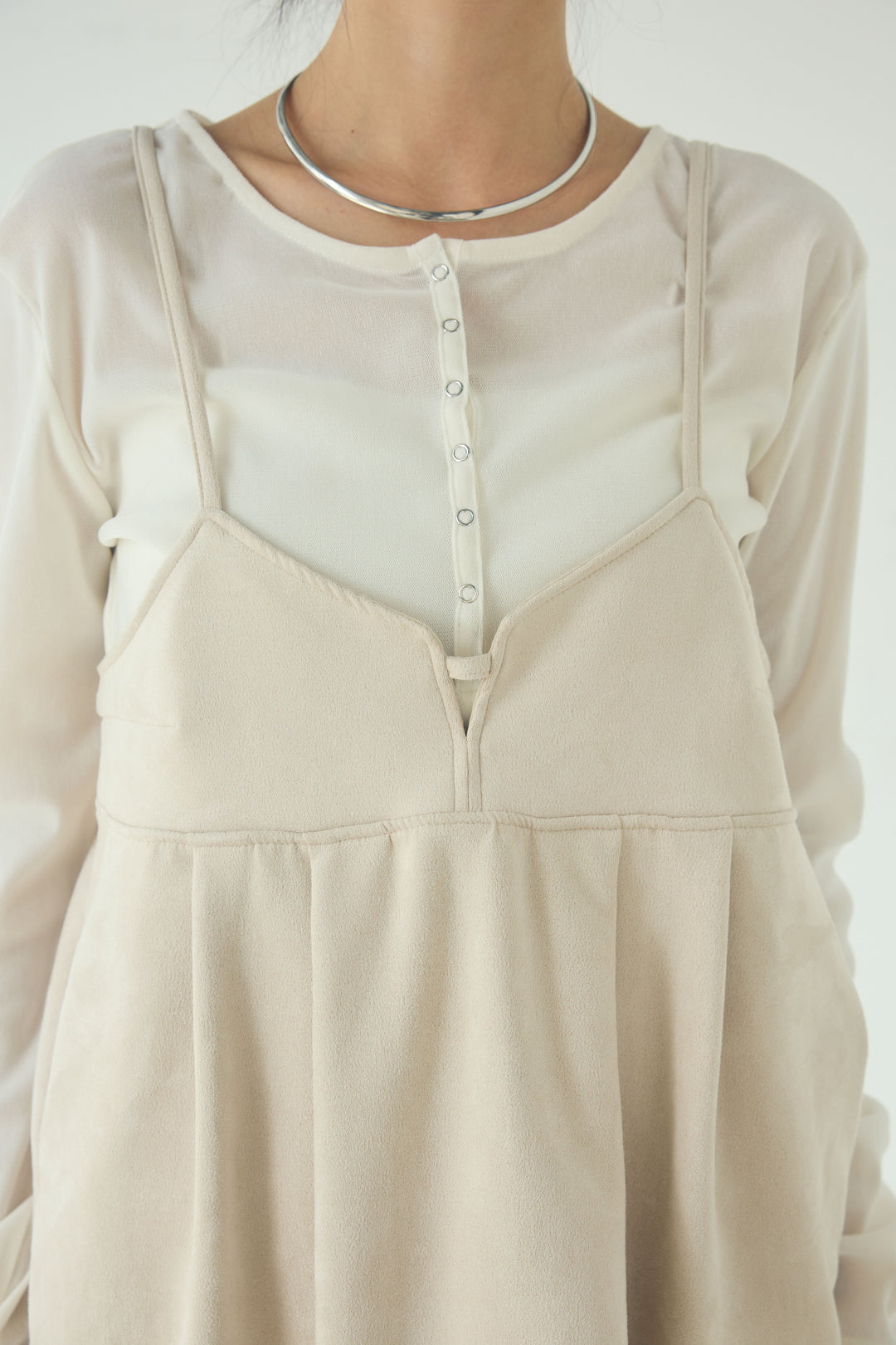 [SET]リネンライクテーラードジャケット+スエードポンチキャミワンピース(2set)