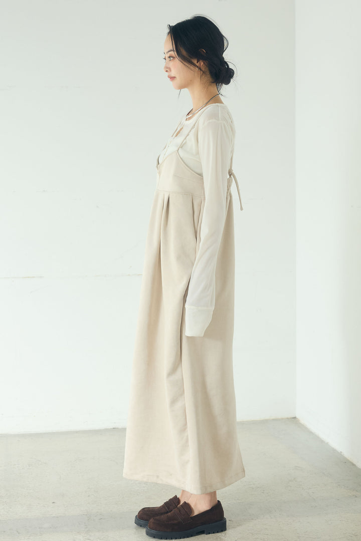 [SET]リネンライクテーラードジャケット+スエードポンチキャミワンピース(2set)