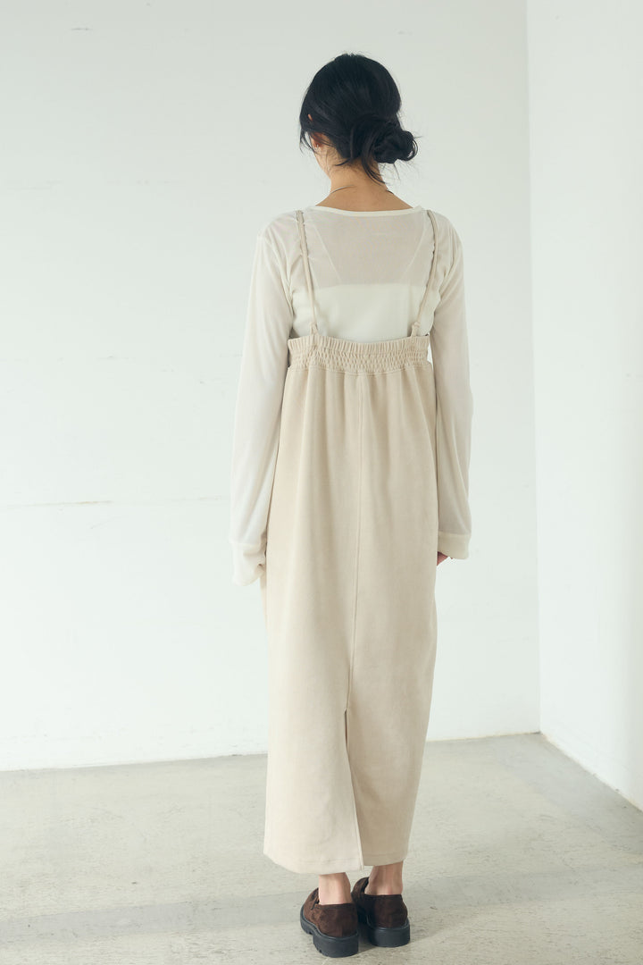 [SET]リネンライクテーラードジャケット+スエードポンチキャミワンピース(2set)