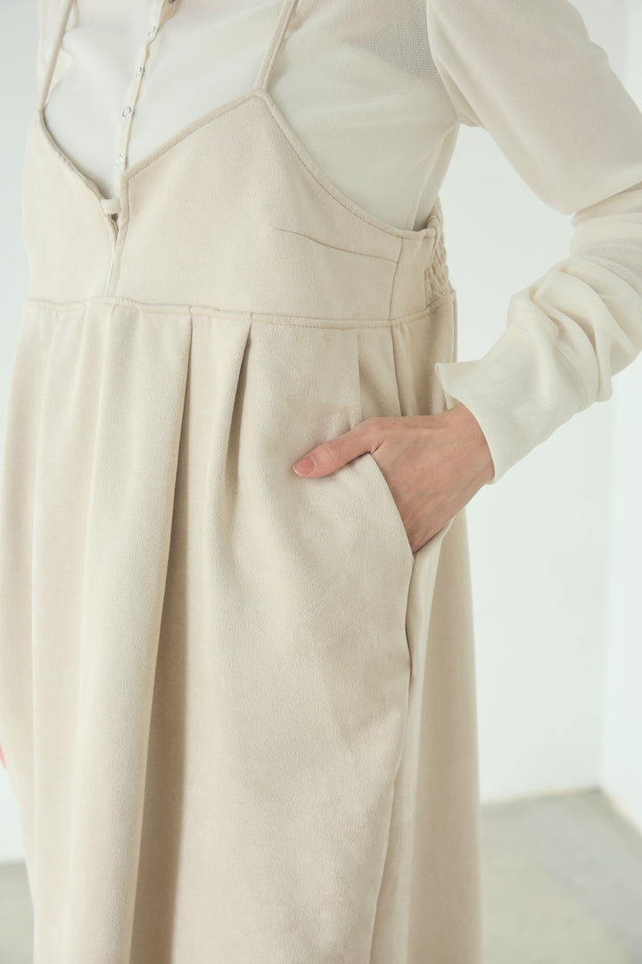 [SET]リネンライクテーラードジャケット+スエードポンチキャミワンピース(2set)