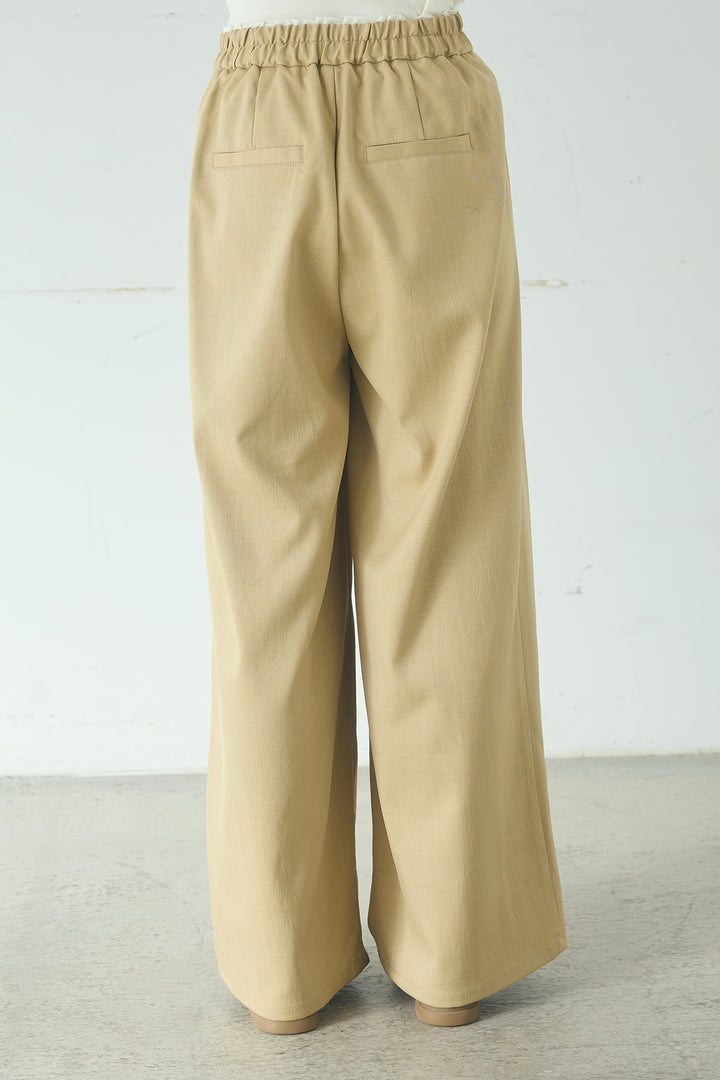 [SET]ノーカラーフロントギャザージップアウター+ツイルメニータックパンツ(2set)