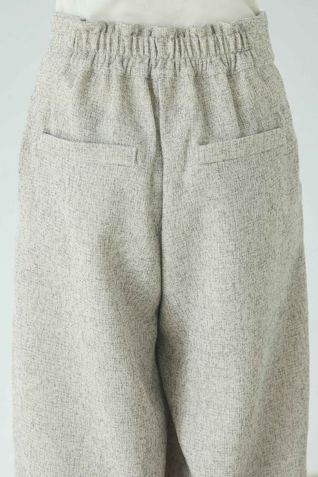 ツイード×デニムハイウエストラインロングパンツ