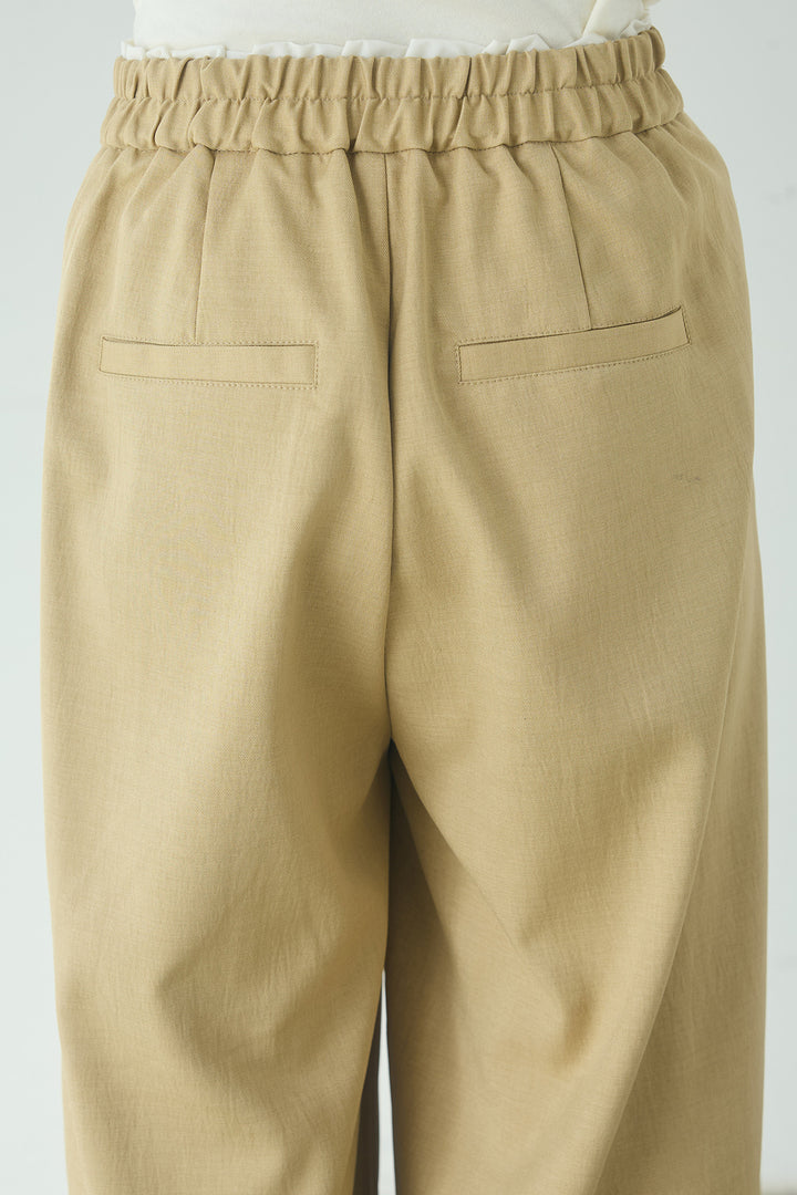 [SET]ノーカラーフロントギャザージップアウター+ツイルメニータックパンツ(2set)