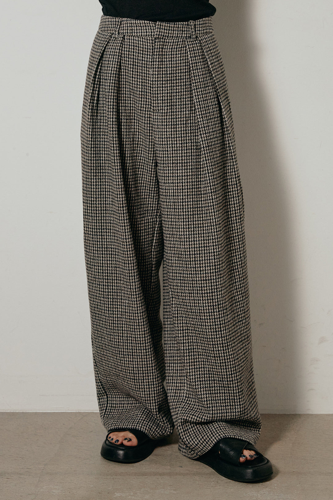 [SET]ノーカラーガンクラブチェックジャケット+ガンクラブチェックタックパンツ(2set)