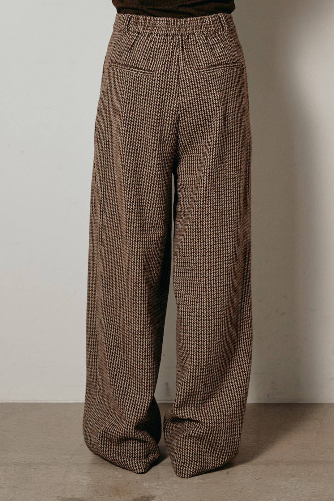 [SET]グラデーションラメニットキーネックプルオーバー+ガンクラブチェックタックパンツ(2set)