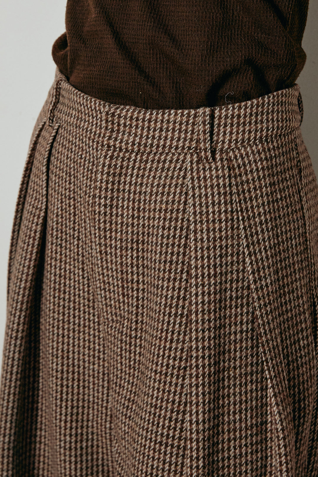 [SET]グラデーションラメニットキーネックプルオーバー+ガンクラブチェックタックパンツ(2set)