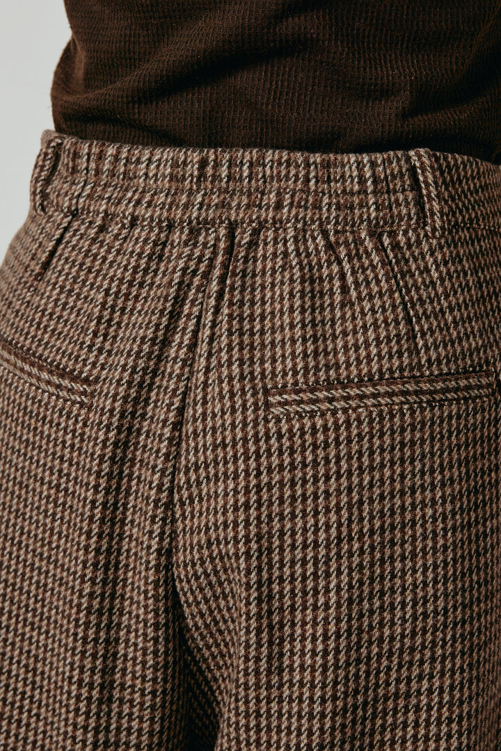 [SET]グラデーションラメニットキーネックプルオーバー+ガンクラブチェックタックパンツ(2set)