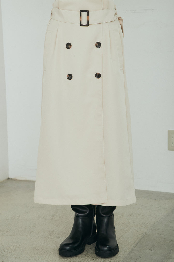 ロング丈トレンチスカート