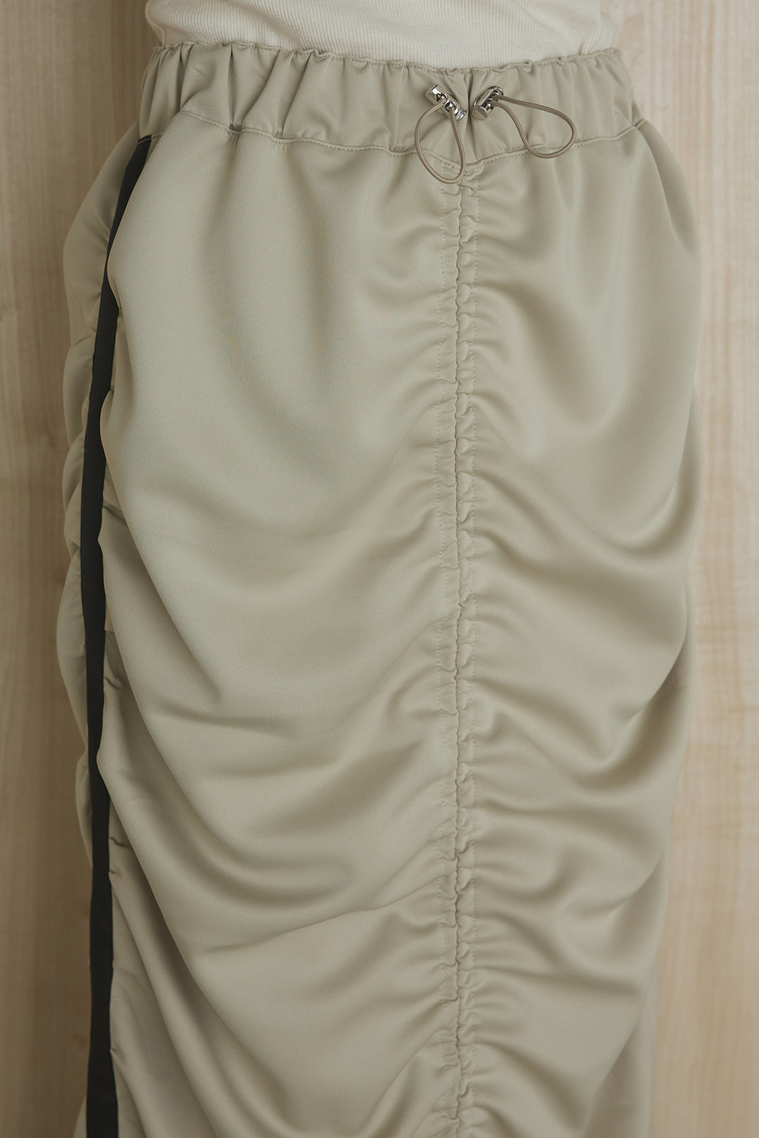 [SET]異素材切替ZIPブルゾン+サイドラインギャザースカート(2set)