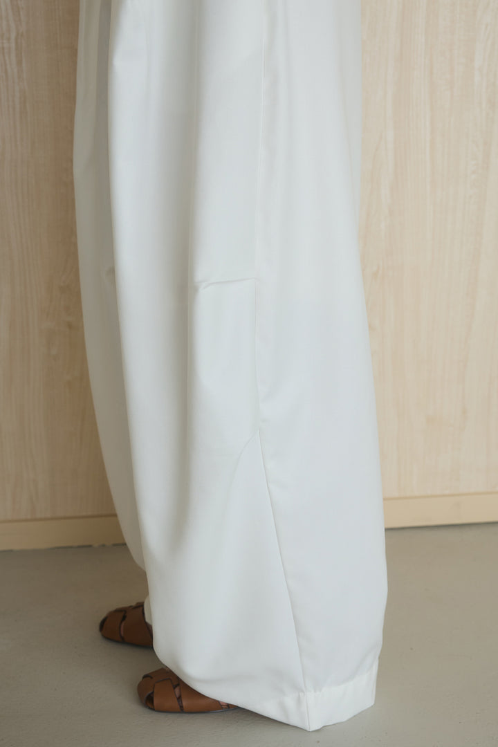 [SET]シアーレイヤーデザインカットソー+ベルトループワイドパンツ(2set)